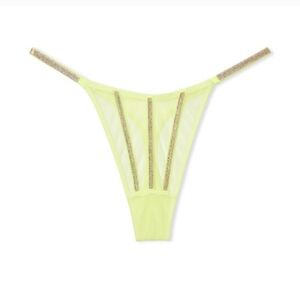 VS Very Sexy Sheer Shine Panty Citron Glow NWT NIP